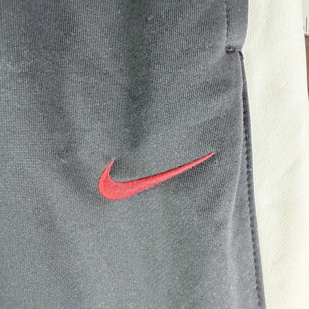Nike Pants Swoosh Dri Fit Stretch Drawstring Zipped Ankle Black Red Men's Medium - Picture 3 of 11